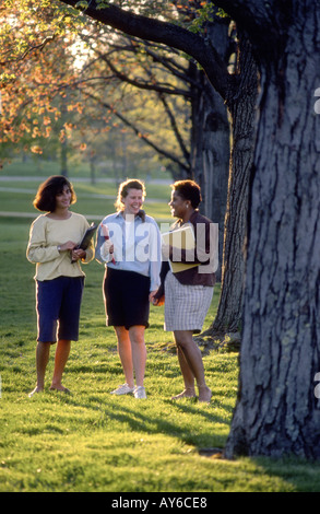 College students on their way to classes on a Spring day Stock Photo