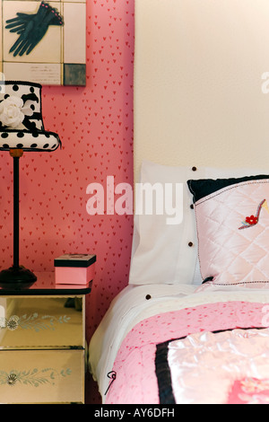 a pink bedroom Stock Photo