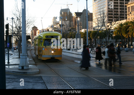 Commuters going to work in downtown San Francisco, CA Stock Photo