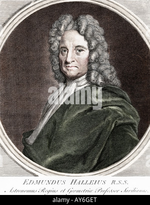 Portrait of Edmund Halley (1656 - 1742) the English astronomer. Stock Photo