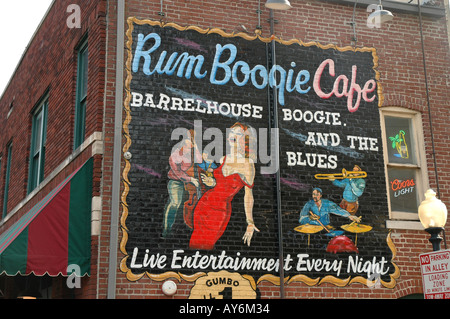 Memphis Tennessee Beale Street Rum Boogie Cafe sign Stock Photo