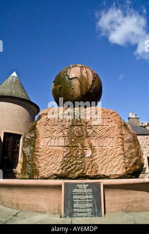Water trickling from The Circle Of Time Millennium sculpture in Kirriemuir,  UK Stock Photo