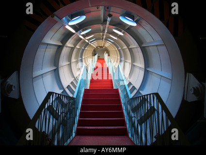 Stairs inside the Atomium, Brussels Stock Photo