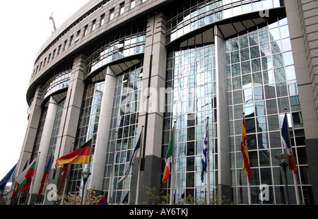 Part of European Parliament buildings in Brussels Stock Photo