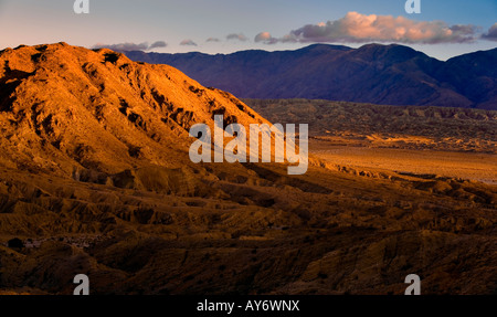 Mornings first light over the Badlands of Anza Borrego Desert State Park in southern California along Mexican border Stock Photo