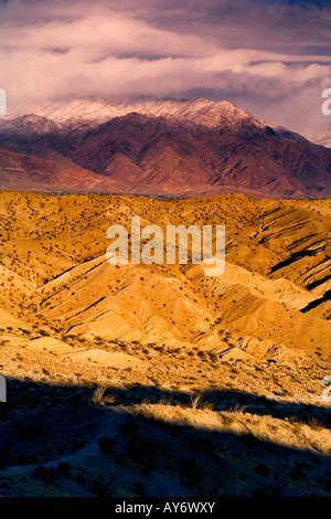 Mornings first light over the Badlands of Anza Borrego Desert State Park in southern California along Mexican border Stock Photo