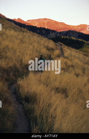 man mountain biking near telluride colorado Stock Photo