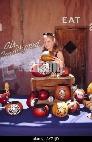MR 630 Gourd artist Gwyneth Worsham displays her creations, at the