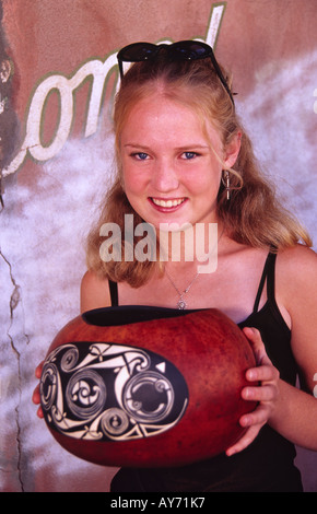 MR 630 Gourd artist Gwyneth Worsham displays her creations, at the