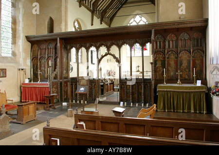 UK Norfolk Broads Ranworth church medieval rood screen Stock Photo