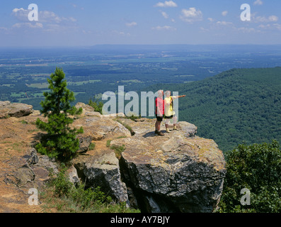The view of the Ozarks and the Arkansas River Valley from the top of Mount Magazine Stock Photo