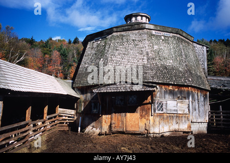 An unusual and traditional farm building in  Vermont, USA. Stock Photo