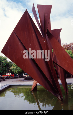 county galway city eyre square sculpture galway hooker ireland Stock Photo