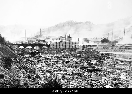 Original pictures of the Johnstown Flood in 1889 Pennsylvania PA Stock Photo