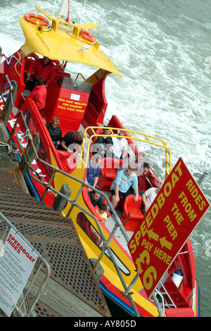Speedboat Ride on Bournemouth Pier Southern England UK Stock Photo