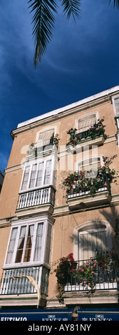 The elegant ironwork balconies of Cadiz Andalusia Spain Stock Photo - Alamy