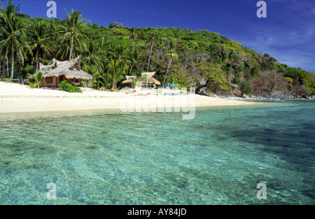 Philippines Palawan Flowers Island beach and accommodation Stock Photo