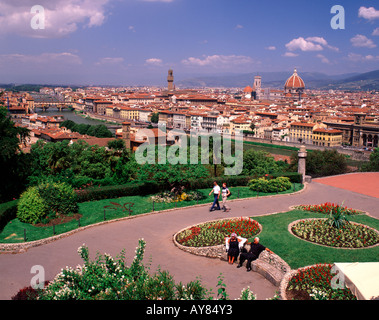 Florence viewed from Piazzale Michelangelo Tuscany Italy Stock Photo