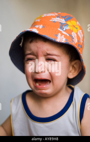 baby boy crying Stock Photo