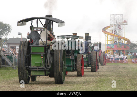 Traction engines at Weeting Steam Rally Norfolk UK Stock Photo