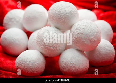 Candy marzipan snowballs Stock Photo
