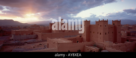 Sunset over the kasbahs of Nkob, Morocco Stock Photo