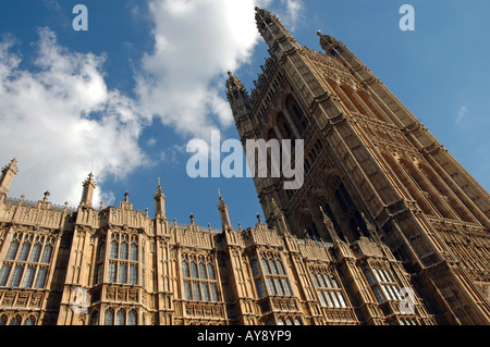 Victoria Tower, Palace of Westminster also called Houses of Parliament Stock Photo