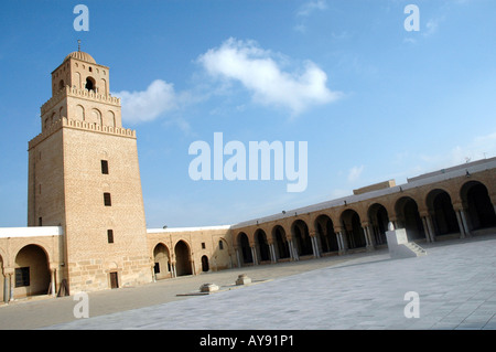 Sidi Okba Mosque also called Great Mosque, Kairouan in Tunisia Stock Photo