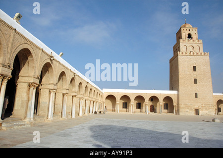 Sidi Okba Mosque also called Great Mosque, Kairouan in Tunisia Stock Photo