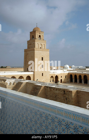 Sidi Okba Mosque also called Great Mosque, Kairouan in Tunisia Stock Photo