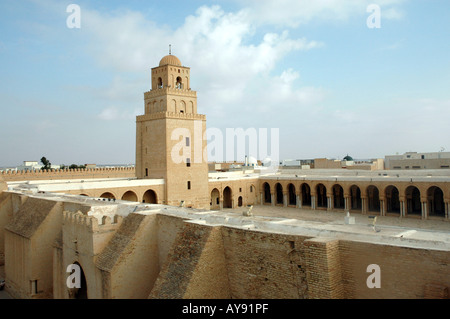 Sidi Okba Mosque also called Great Mosque, Kairouan in Tunisia Stock Photo