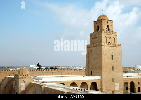 Sidi Okba Mosque also called Great Mosque, Kairouan in Tunisia Stock Photo