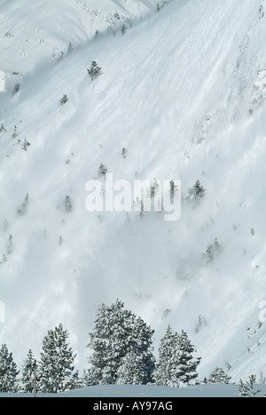 AVALANCHE ON MOUNTAIN Stock Photo