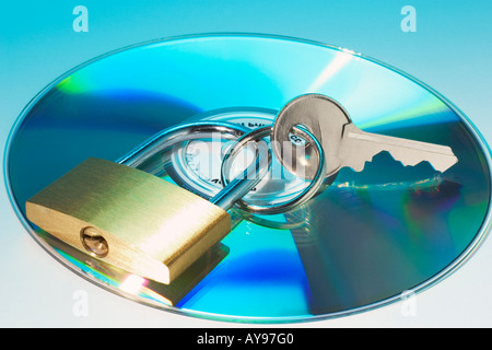Keys on CD Stock Photo