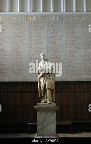 Statue of Sir Isaac Newton by Roubiliac at Trinity College chapel, Cambridge UK Stock Photo