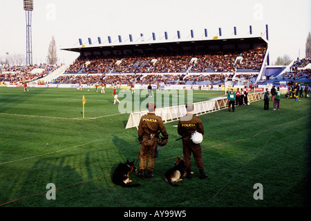 International football match between Slovakia and Hungary at Tehelne Pole Stadium, Bratislava. Stock Photo
