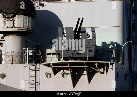 HMS Belfast gun turret detail Stock Photo