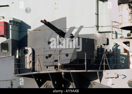 HMS Belfast gun turret detail Stock Photo