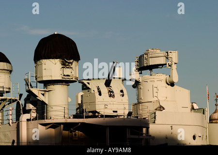 HMS Belfast gun turret detail Stock Photo