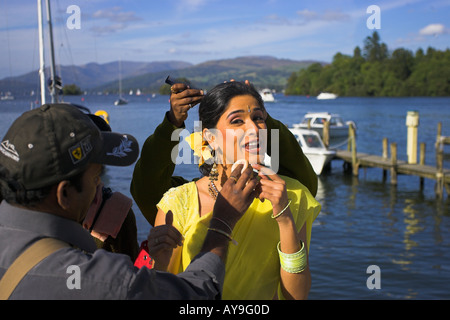 Bollywood in the Lake District UK Film :Nammanna  Actors : Anjana Javeri, Sudeep Stock Photo
