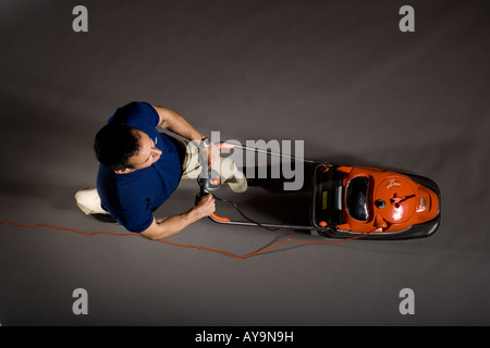 FLYMO VISION COMPACT 330 LAWNMOWER Stock Photo