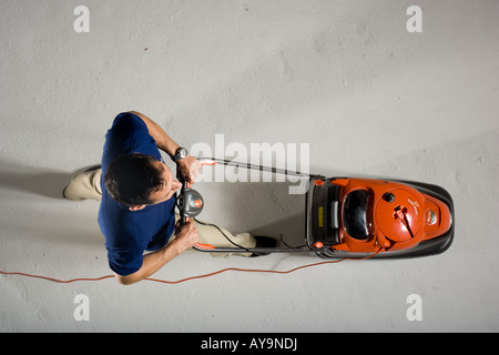 FLYMO VISION COMPACT 330 LAWNMOWER Stock Photo