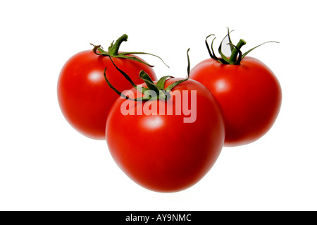Three fresh ripe red tomatoes isolated on a white background Stock ...