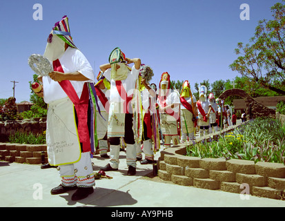 A unique blending of religions and cultures during fiesta, at Saint Francis de Paula Mission in Tularosa, New Mexico. Stock Photo