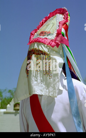 A unique blending of religion and cultures during fiesta, at Saint Francis de Paula Mission in Tularosa, New Mexico. Stock Photo