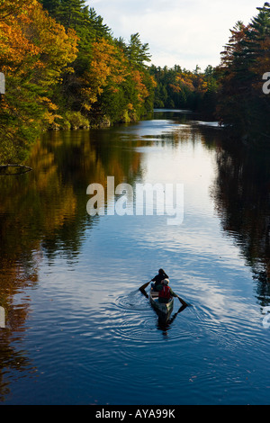 A couple canoes on the Saco River in Hollis, Maine Stock Photo - Alamy