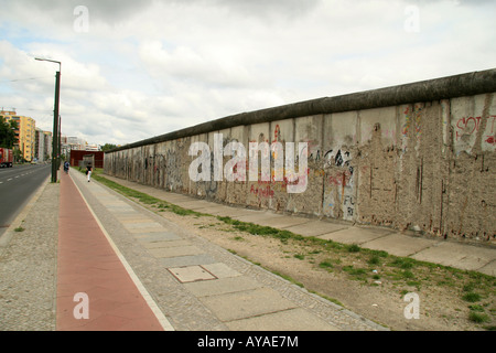 A section of the original Berlin Wall viewed from the 'west' side at Bernauer Strasse, Berlin. Stock Photo