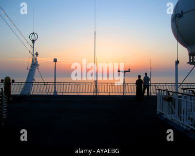 Sunset on board the Island Escape Stock Photo
