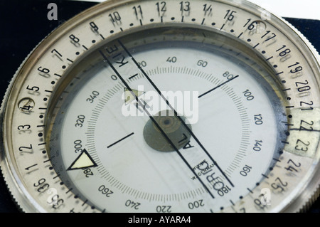 closeup of a hiking compass Stock Photo