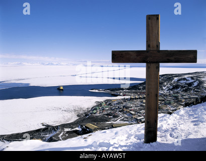 Memorial at USA McMurdo Station Ross Island Antarctica to aviator ...